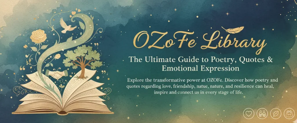 Banner featuring open book with poetic verses